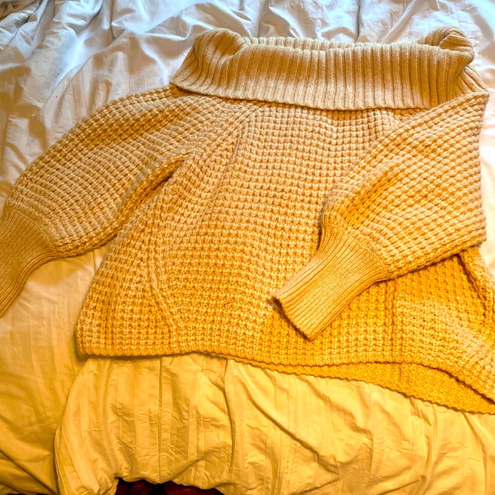Express off the shoulder sweater, cream colored size XL